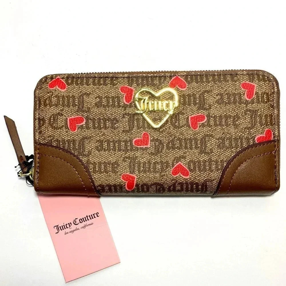 Juicy Couture Large Zip Around Hearts Wallet NWT - Picture 5 of 7
